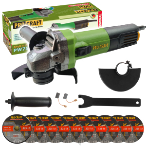 Sarokcsiszoló Procraft PW750 + 10x vágókorong CD125x1.0b fémdobozban | SPW750/CD125x1.0b Sarokcsiszoló Procraft PW750 + 10x vágókorong CD125x1.0b fémdobozban | SPW750/CD125x1.0b gallery main image