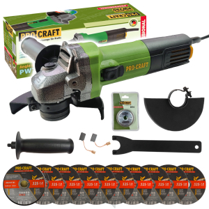 Sarokcsiszoló Procraft PW750 + gyorskioldó anya RM14, 10x vágókorong CD125x1.0b fémdobozban | SPW750/CD125x1.0b/RM14 Sarokcsiszoló Procraft PW750 + gyorskioldó anya RM14, 10x vágókorong CD125x1.0b fémdobozban | SPW750/CD125x1.0b/RM14 gallery main image