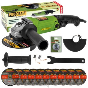 Sarokcsiszoló Procraft PW1200E + gyorskioldó anya RM14, 10x vágókorong CD125x1.0b dobozban | SPW1200E/CD125x1.0b/RM14 Sarokcsiszoló Procraft PW1200E + gyorskioldó anya RM14, 10x vágókorong CD125x1.0b dobozban | SPW1200E/CD125x1.0b/RM14 gallery main image