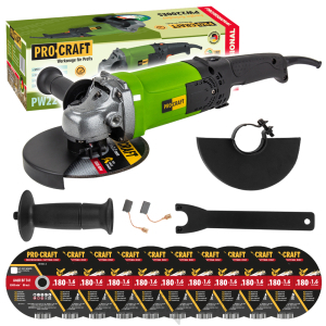 Procraft sarokcsiszoló PW2200ES + 10x vágókorong CD180x1.6 | SPW2200ES/CD180x1.6 Procraft sarokcsiszoló PW2200ES + 10x vágókorong CD180x1.6 | SPW2200ES/CD180x1.6 gallery main image