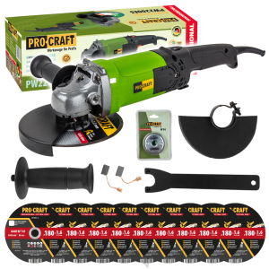 Procraft sarokcsiszoló PW2200ES + gyorskioldó anya RM14, 10x vágókorong CD180x1.6 | SPW2200ES/CD180x1.6/RM14 Procraft sarokcsiszoló PW2200ES + gyorskioldó anya RM14, 10x vágókorong CD180x1.6 | SPW2200ES/CD180x1.6/RM14 gallery main image