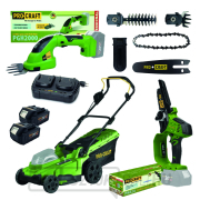 Procraft kerti akkus szerszámkészlet 20V 5 részes 2 x 4.0Ah akkumulátorral töltővel | GARDENSET Procraft kerti akkus szerszámkészlet 20V 5 részes 2 x 4.0Ah akkumulátorral töltővel | GARDENSET gallery main image