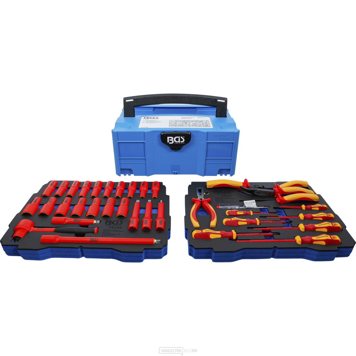 VDE fogó/csavarhúzó és dugókulcs készlet BGS 70230 | BGS systainer® | 36 darabos