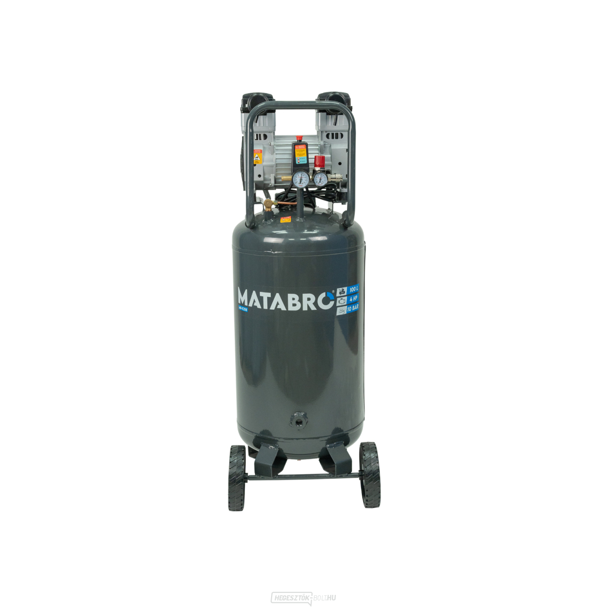 Olajmentes függőleges kompresszor 100l, 230V, 2 dugattyús, 3000W Matabro MB-K208 | 10 RÚD