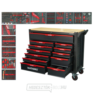 Műhelykocsi szerszámokkal | 12 fiók | Piros Matabro MB-TC05 | 542 db Műhelykocsi szerszámokkal | 12 fiók | Piros Matabro MB-TC05 | 542 db gallery main image