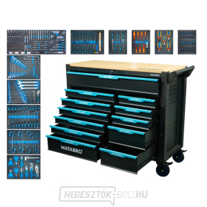 Műhelykocsi szerszámokkal | 12 fiók | Kék Matabro MB-TC06 | 360 db Műhelykocsi szerszámokkal | 12 fiók | Kék Matabro MB-TC06 | 360 db gallery main image