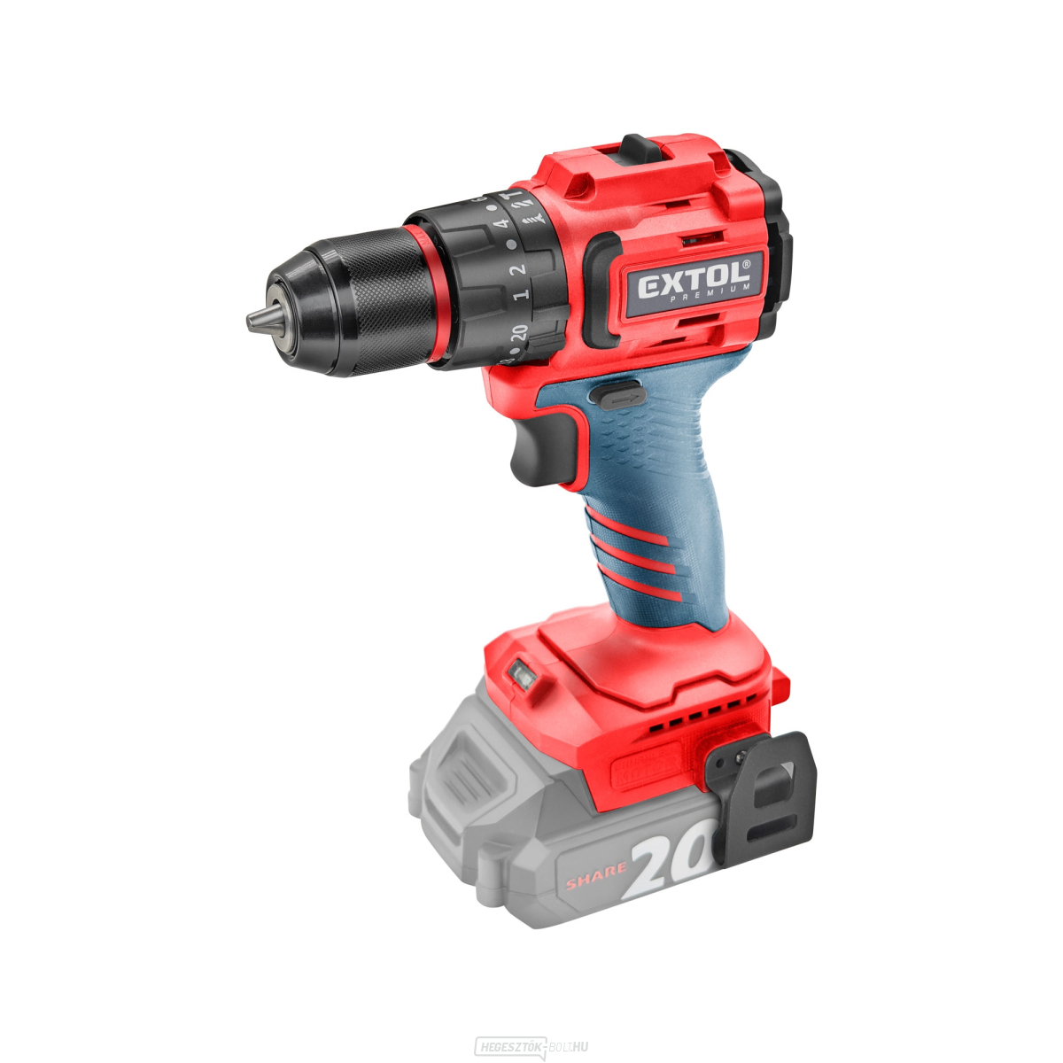 Akkus fúró/csavarozó ütéssel SHARE20V, KEFE NÉLKÜL, akkumulátor és töltő nélkül