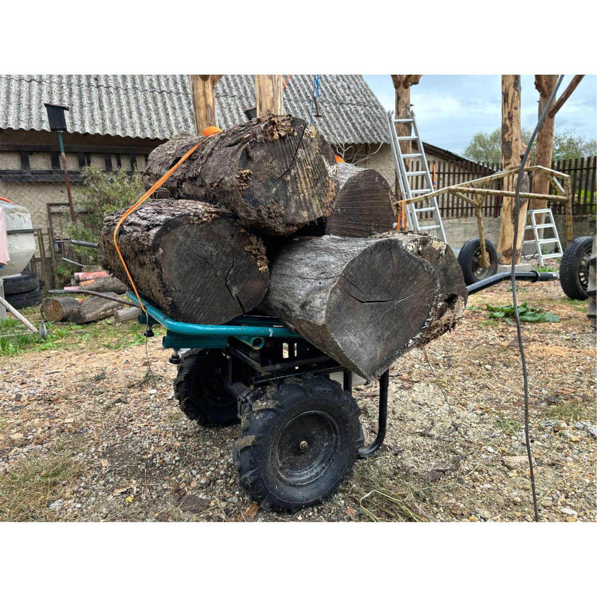 Kétkerekű talicska akkumulátor sebességváltóval SHARE20V, 260kg, 100l, akkumulátor és töltő nélkül Előnézet 