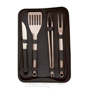 Riwall PRO RBBQ 4B SET 4 részes prémium rozsdamentes acél grillező szerszámkészlet gallery main image