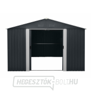 Riwall PRO RMSA 12x10 antracit fém kerti ház 3 x 3,7 m antracit nyeregtetővel Előnézet 