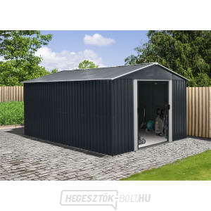 Riwall PRO RMSA 12x10 antracit fém kerti ház 3 x 3,7 m antracit nyeregtetővel gallery main image