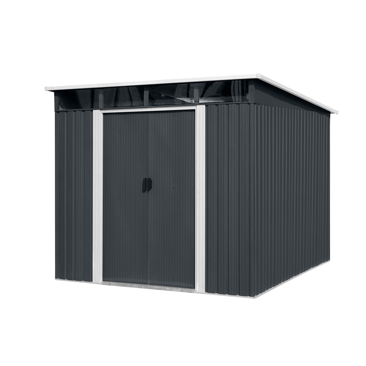 Riwall PRO RMSP 9x8 Antracit LUX fém kerti ház 2,4 x 2,8 m antracit tetővel Előnézet 
