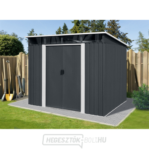 Riwall PRO RMSP 9x8 Antracit LUX fém kerti ház 2,4 x 2,8 m antracit tetővel gallery main image