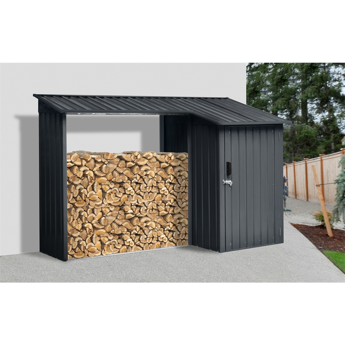 Riwall PRO RMWS 3x9 antracit faház fészerrel 2,7 x 1,6 m antracit kontyolt tetővel
