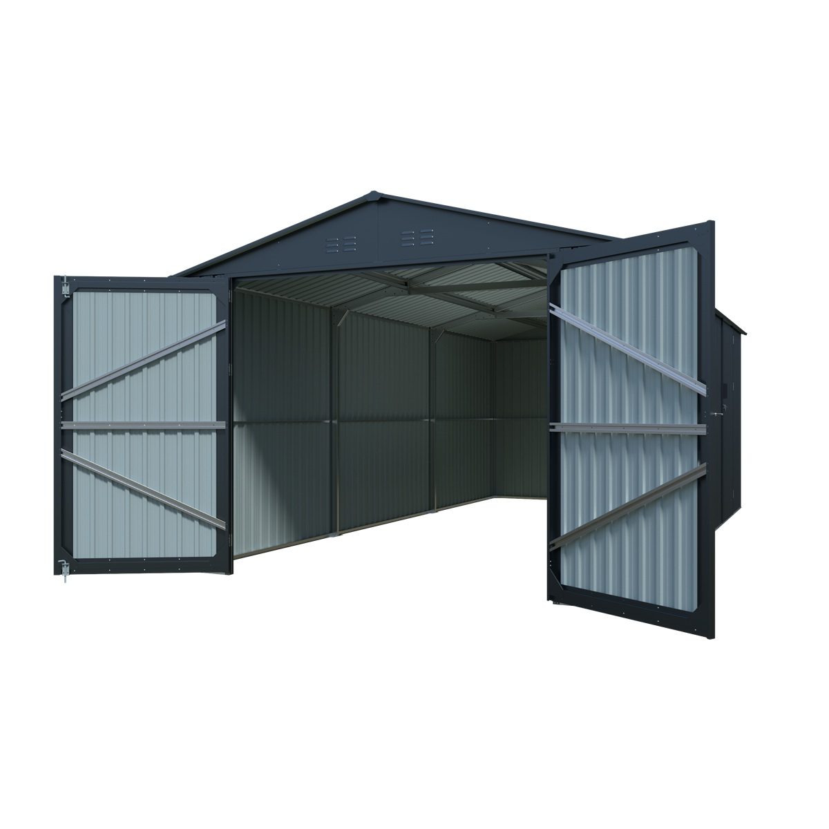 Riwall PRO RMCG 20x10 Antracit fémgarázs 3 x 6 m nyeregtetős antracit Előnézet 