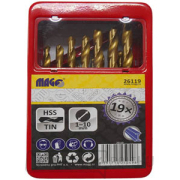 HSS TiN fúrókészlet 19 db (1,0-10,0mm), fém doboz HSS TiN fúrókészlet 19 db (1,0-10,0mm), fém doboz gallery main image