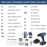 Scheppach C-DTB74/1-X akkus 20 V-os fúrócsavarhúzó készlet és tartozékok náhled