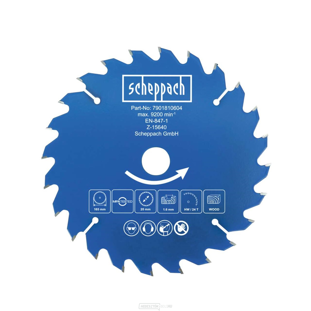 Scheppach Vágókorong átmérő 165/20, 24 fogazat