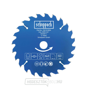 Scheppach Vágókorong átmérő 165/20, 24 fogazat Scheppach Vágókorong átmérő 165/20, 24 fogazat gallery main image