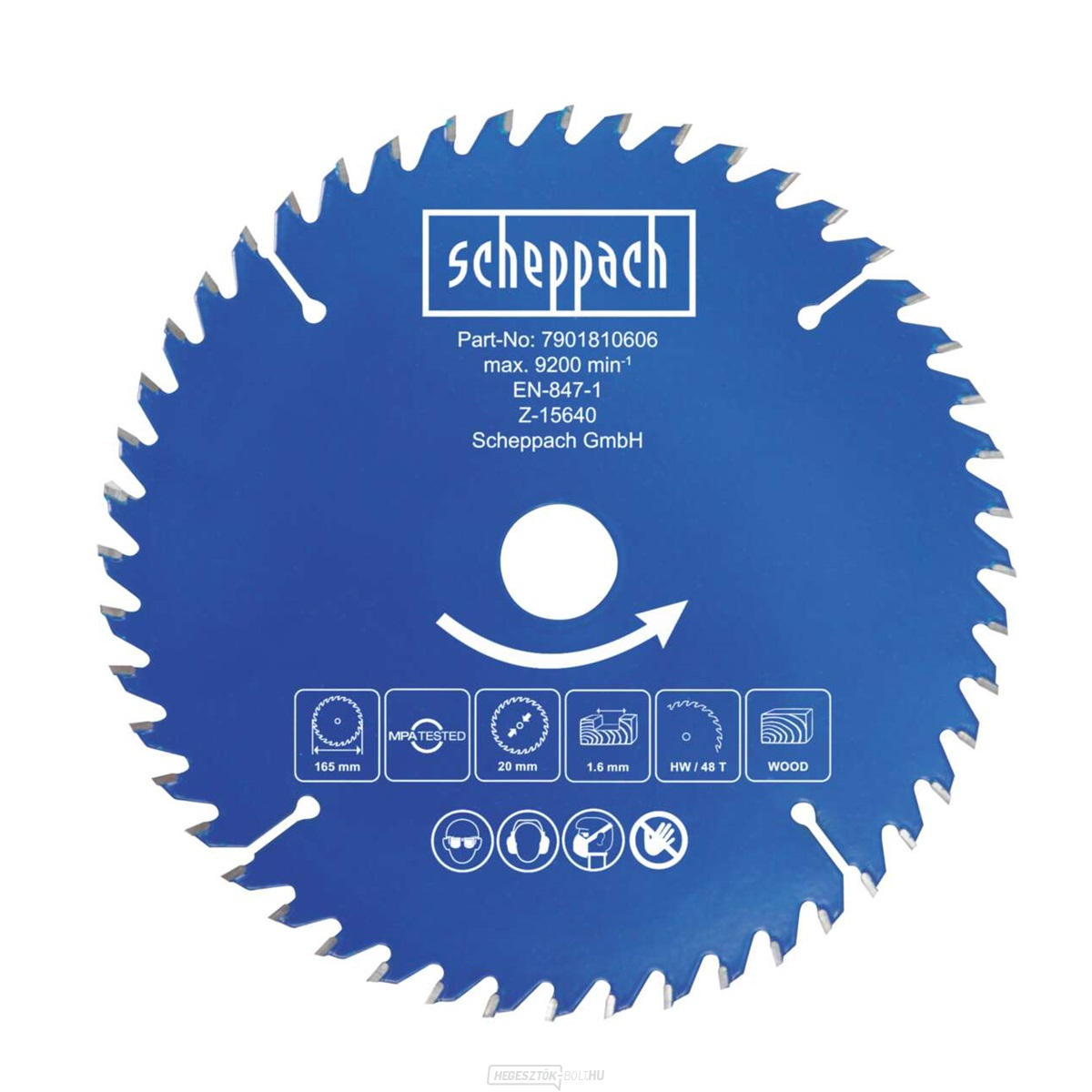 Scheppach Vágótárcsa átm. 165/20, 48 fog 