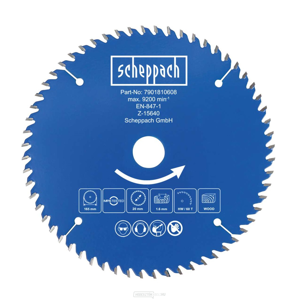 Scheppach Vágótárcsa átm. 165/20, 60 fog 
