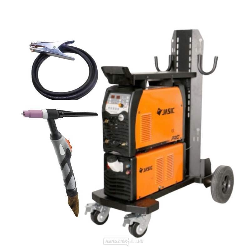 Inverter Jasic TIG 315P AC/DC E202 digitális + hűtés + ház + zseblámpa + kábelek