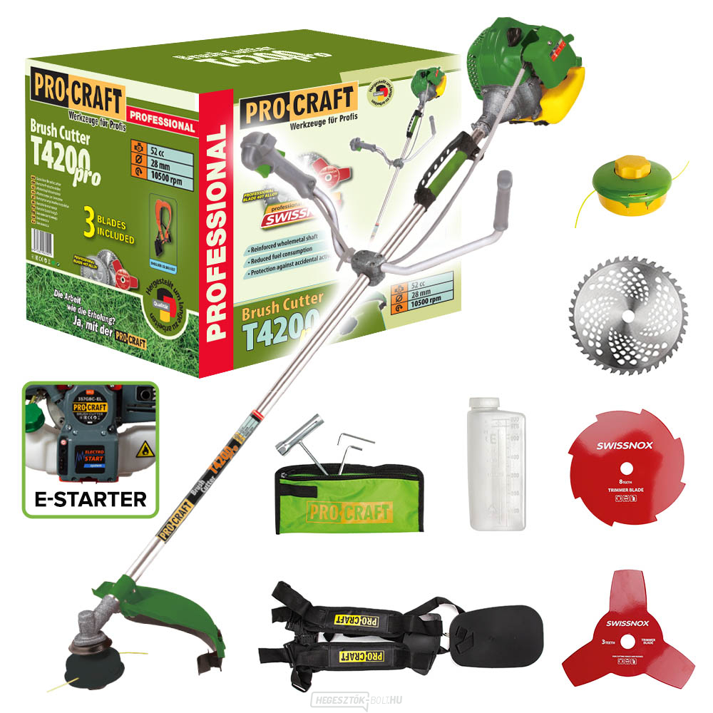 Benzines bozótvágó elektromos indítással Procraft T4200EL Pro | T4200EL Pro