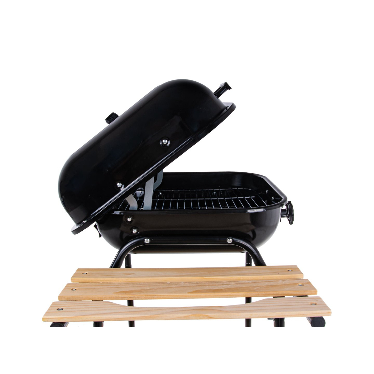 Faszenes grillsütő fedővel és állítható rostéllyal - rostély 40x40cm (1) Előnézet 