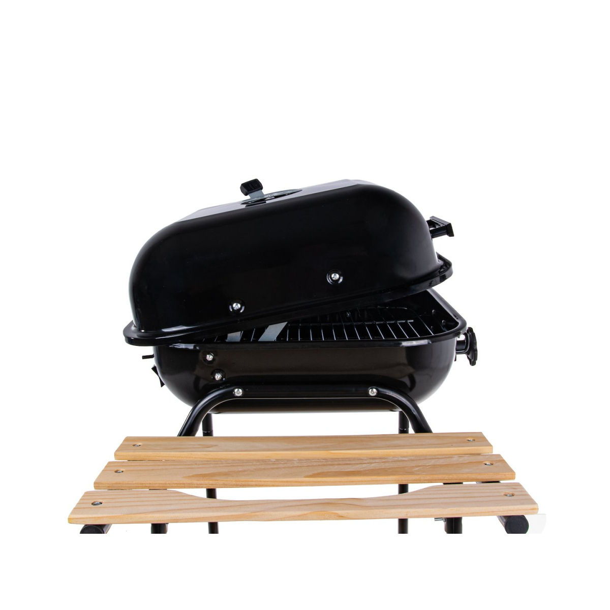 Faszenes grillsütő fedővel és állítható rostéllyal - rostély 40x40cm (1) Előnézet 