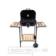 Faszén grill fedéllel és rács beállítással - rostély 40x40cm (1) náhled