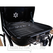 Faszén grill fedéllel és rács beállítással - rostély 40x40cm (1) náhled