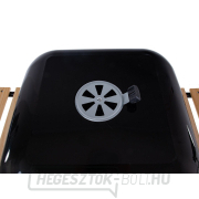 Faszén grill fedéllel és rács beállítással - rostély 40x40cm (1) náhled