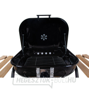 Faszén grill fedéllel és rács beállítással - rostély 40x40cm (1) náhled