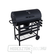 Faszén hordós grill fedővel - rostély 71x35cm (1) náhled