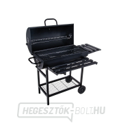 Faszén hordós grill fedővel - rostély 71x35cm (1) náhled
