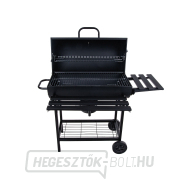 Faszén hordós grill fedővel - rostély 71x35cm (1) náhled