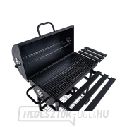 Faszén hordós grill fedővel - rostély 71x35cm (1) náhled