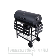 Faszén hordós grill fedővel - rostély 71x35cm (1) náhled