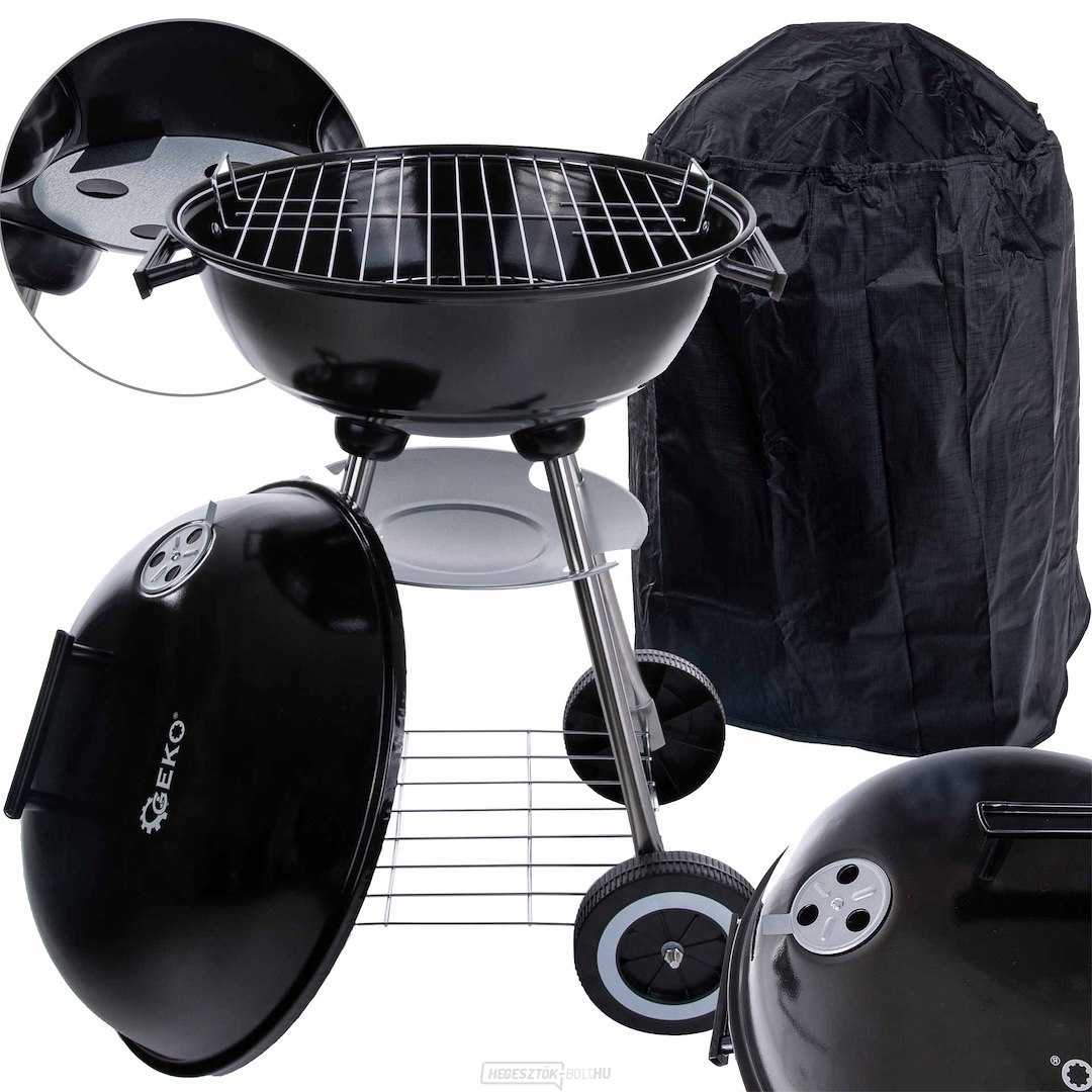 Kerek faszén grill fedéllel és fedéllel - rostély átmérője 39 cm (1)