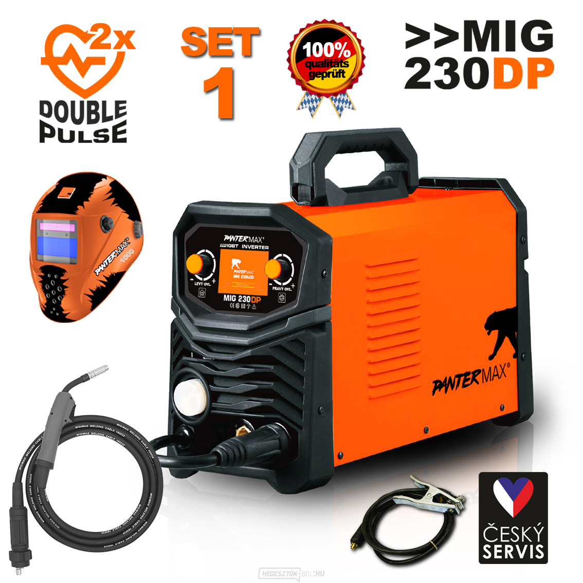 PANTERMAX® MIG230DP inverteres hegesztő MIG/TIG/MMA SET1