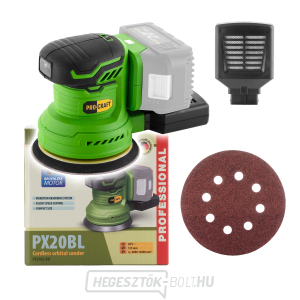 Akkus véletlenszerű pályacsiszoló Procraft PX20BL (akkumulátor és töltő nélkül) | PX20BLbb gallery main image