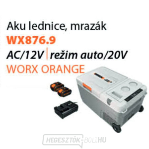 Worx készlet WX876.9 - Akkumulátoros hűtőszekrény/fagyasztó 20V + WA3611 2x4,0Ah - kettős töltő - Powershare gallery main image