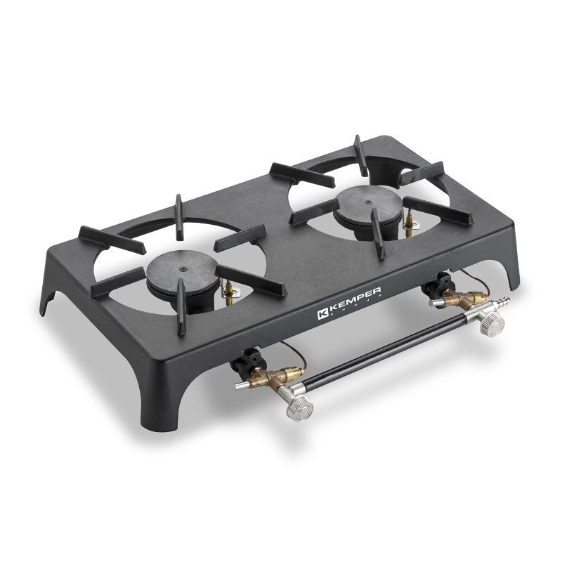 Öntöttvas tűzhely 2 x 7,5 kW, szabályozás, piezo-zap
