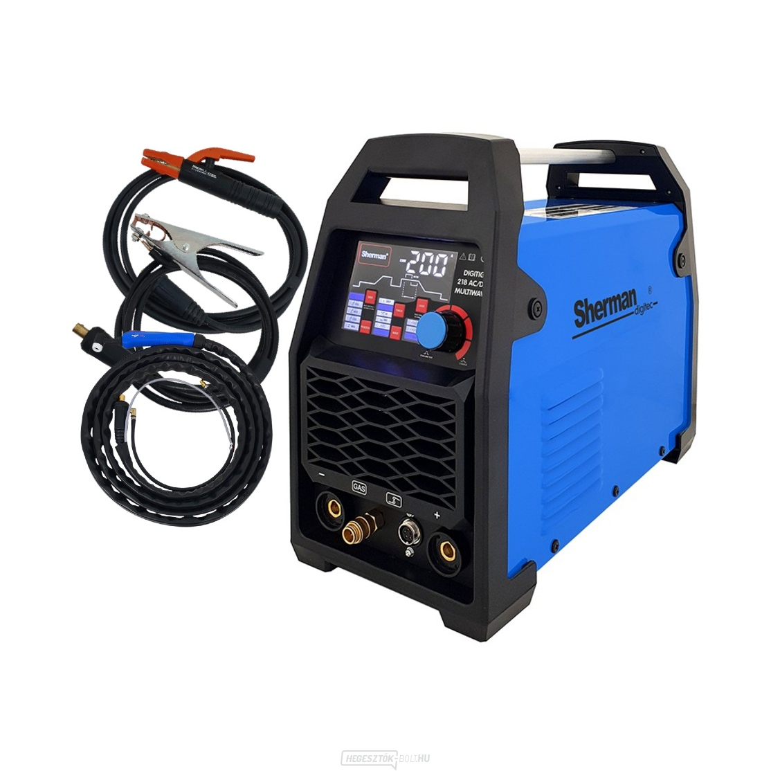 Inverteres hegesztő DIGITIG 218 AC/DC Multiwave + zseblámpa + kábelek