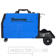 Sherman inverteres hegesztő DUALMIG 210 S4 kerekekkel és palackpolccal + zseblámpa + kábelek + sisak Előnézet 