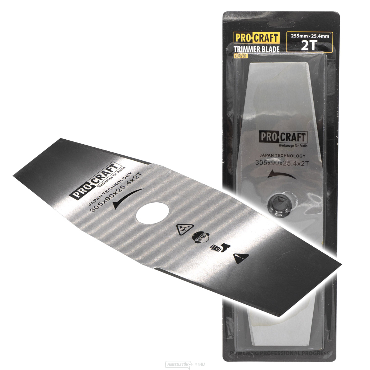 Bozótvágó penge (305*90*25,4) 2T (rozsdamentes acél) PROCRAFT | H-2T/H