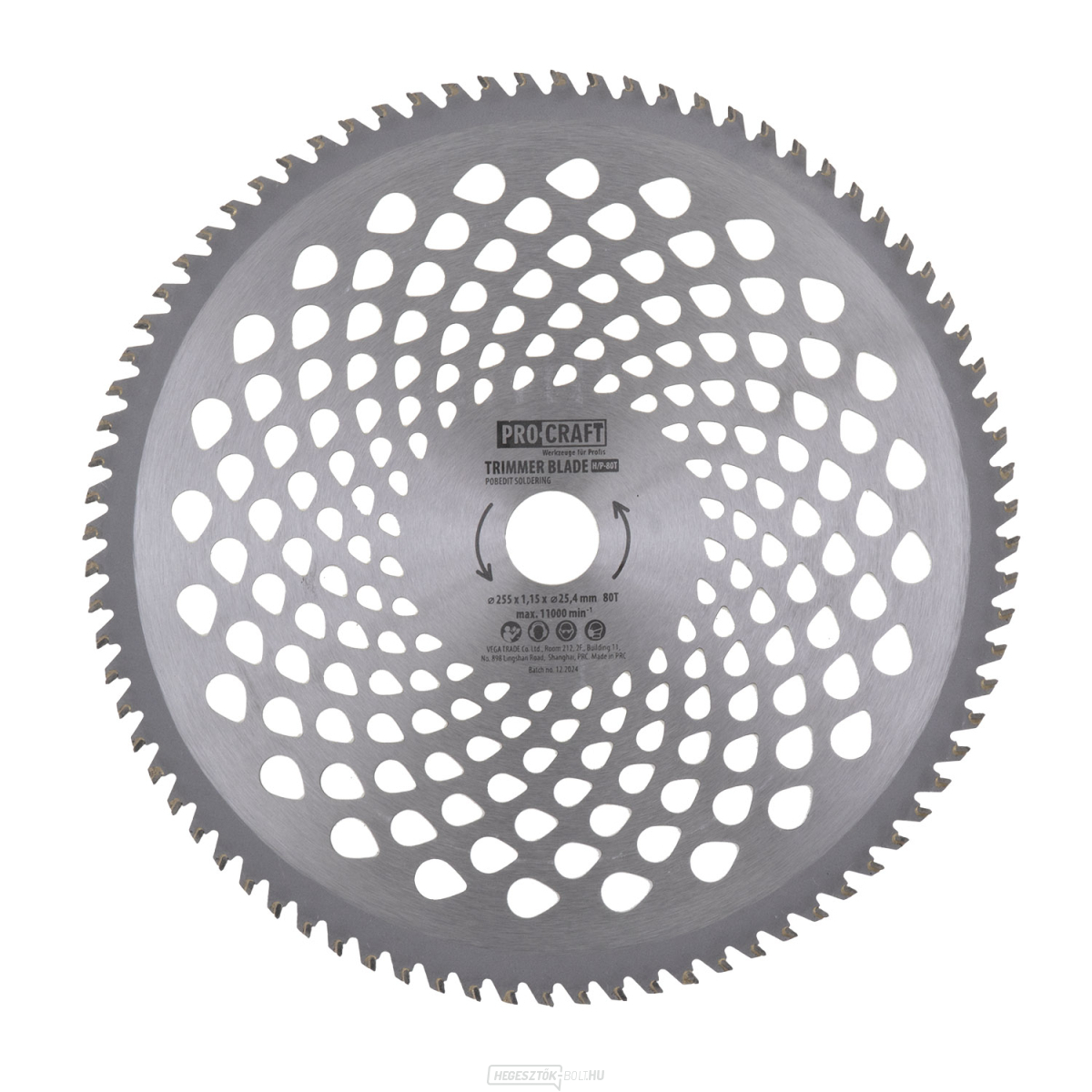 Bozótvágó penge (tárcsa) (D255*25.4) 80T PROCRAFT | H-80T