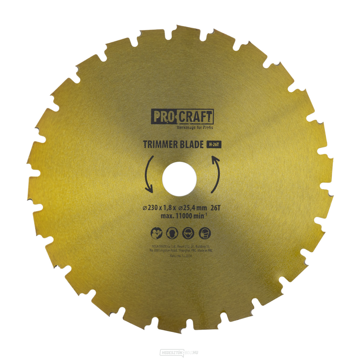 Bozótvágó penge (tárcsa) (D230*25.4) 26 fog PROCRAFT | H-26T
