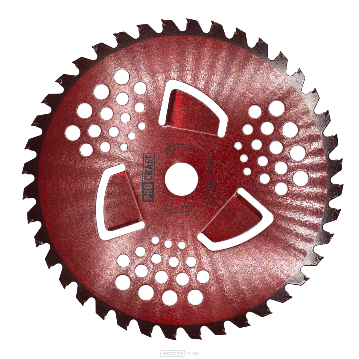Bozótvágó penge (tárcsa) (D255*25.4) 40T belső pengékkel magas fűhez (piros) PROCRAFT | H/P-3/R