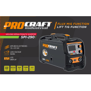 Kombinált inverteres hegesztő Co Flux - porbeles huzal, MMA, TIG emelés Procraft SPI-290 | SPI-290 náhled